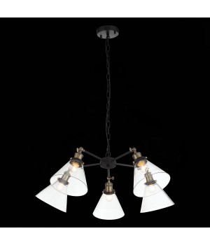 SL237.413.05 Люстра подвесная ST-Luce Черный, Матовое золото/Прозрачный E27 5*60W EVOLUTO-foto4