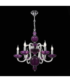 SL757.803.06 Люстра подвесная ST-Luce Хром, Пурпурный/Пурпурный E14 6*40W NINFA-foto3