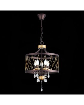 SL789.423.05 Люстра подвесная ST-Luce Темный кофе, Золото/Темный кофе, Золото, Прозрачный E14 5*60W GRASSО-foto9