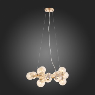 SL435.203.15 Люстра подвесная ST-Luce Золотистый/Коньячный G9 15*5W PARLLAONE-foto5