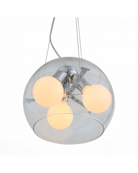 SL512.103.03 Светильник подвесной ST-Luce Хром/Прозрачный E27 Globe 3*60W UOVO-foto3