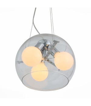 SL512.103.03 Светильник подвесной ST-Luce Хром/Прозрачный E27 Globe 3*60W UOVO-foto3