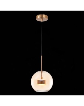 SL1133.333.01 Светильник подвесной ST-Luce Латунь/Коньячный LED 1*7W 3000K BOPONE-foto3