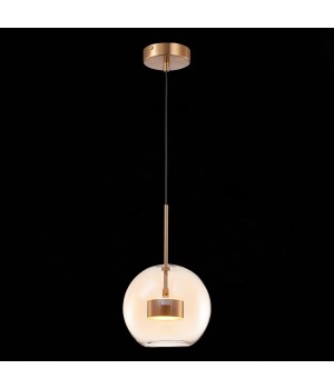 SL1133.333.01 Светильник подвесной ST-Luce Латунь/Коньячный LED 1*7W 3000K BOPONE-foto3