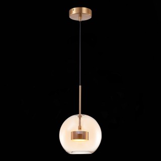 SL1133.333.01 Светильник подвесной ST-Luce Латунь/Коньячный LED 1*7W 3000K BOPONE-foto3