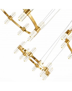 SL6007.203.54 Люстра подвесная ST-Luce Латунь/Прозрачный LED 54*2,5W 4000K GEMINA-foto4