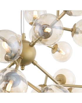 SL438.203.24 Люстра подвесная ST-Luce Золотистый/Коньячный G9 24*5W PALLЕRE-foto3