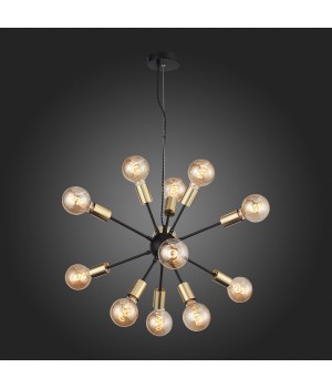 SL437.403.12 Люстра подвесная ST-Luce Черный, Золото E27 12*60W FOGLIONE-foto7