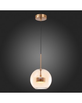 SL1133.333.01 Светильник подвесной ST-Luce Латунь/Коньячный LED 1*7W 3000K BOPONE-foto5