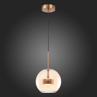 SL1133.333.01 Светильник подвесной ST-Luce Латунь/Коньячный LED 1*7W 3000K BOPONE-foto5