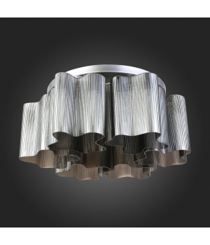 SL117.702.06 Люстра потолочная ST-Luce Серебристый/Дымчатый E27 6*60W ONDE-foto8