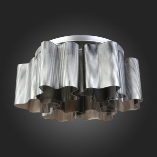 SL117.702.06 Люстра потолочная ST-Luce Серебристый/Дымчатый E27 6*60W ONDE-foto8