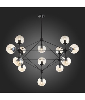 SL549.403.15 Люстра потолочная ST-Luce Черный/Янтарный E27 15*40W STAMPO-foto4