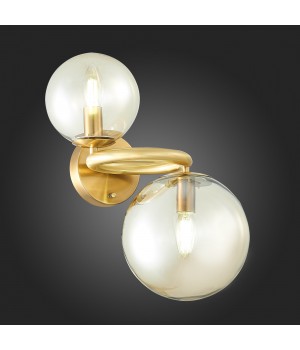 SL1162.301.02 Светильник настенный ST-Luce Латунь/Коньячный E14 2*40W GORIZIA-foto5