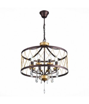 SL789.423.08 Люстра подвесная ST-Luce Темный кофе, Золото/Темный кофе, Золото, Прозрачный E14 8*60W GRASSО-foto11