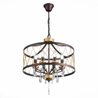 SL789.423.08 Люстра подвесная ST-Luce Темный кофе, Золото/Темный кофе, Золото, Прозрачный E14 8*60W GRASSО-foto11