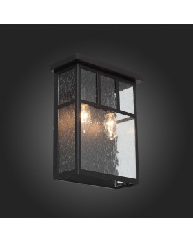 SL079.401.02 Светильник уличный настенный ST-Luce Темный кофе/Прозрачное кракелированное стекло E14 2*60W GLAZGO-foto6