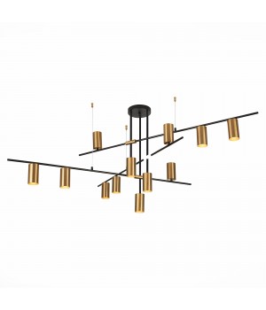 SL1206.402.12 Светильник потолочный ST-Luce Черный/Латунь GU10 12*7W SORMANO