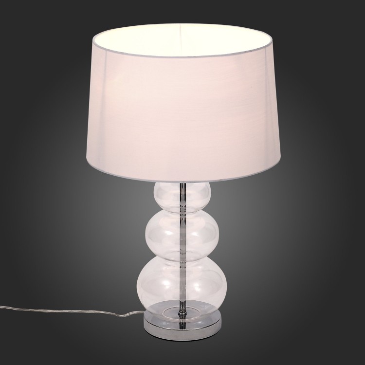 SL970.104.01 Прикроватная лампа ST-Luce Хром, Прозрачное стекло/Белый E27 1*60W (из 2-х коробок) AMPOLLA