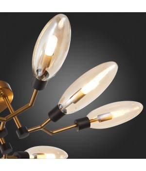 SL1174.302.08 Люстра потолочная ST-Luce Латунь/Коньячный G9 8*5W DESIMA-foto3