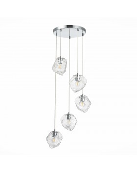 SL1175.103.05 Светильник подвесной ST-Luce хром/прозрачный E14 5*40W Portici-foto2