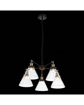 SL237.413.05 Люстра подвесная ST-Luce Черный, Матовое золото/Прозрачный E27 5*60W EVOLUTO-foto5