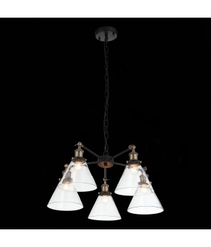 SL237.413.05 Люстра подвесная ST-Luce Черный, Матовое золото/Прозрачный E27 5*60W EVOLUTO-foto5