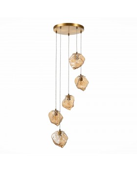 SL1175.303.05 Светильник подвесной ST-Luce латунь/янтарный E14 5*40W Portici-foto2