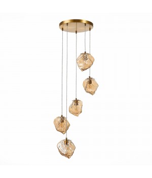 SL1175.303.05 Светильник подвесной ST-Luce латунь/янтарный E14 5*40W Portici-foto2