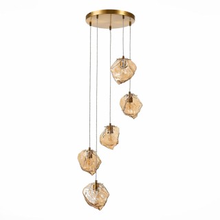 SL1175.303.05 Светильник подвесной ST-Luce латунь/янтарный E14 5*40W Portici-foto2