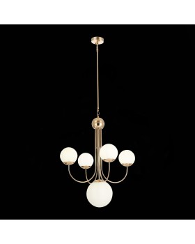 SL1504.203.05 Люстра подвесная ST-Luce Французское золото/Белый E27 5*60W Avellino-foto4