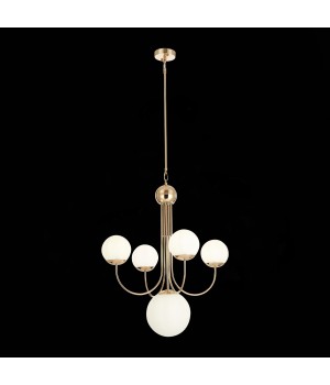 SL1504.203.05 Люстра подвесная ST-Luce Французское золото/Белый E27 5*60W Avellino-foto4