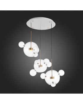 SL1133.203.03 Светильник подвесной ST-Luce Белый,Латунь/Прозрачный LED 3*14W 3000K (из 4-х коробок) BOPONE-foto4