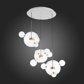 SL1133.203.03 Светильник подвесной ST-Luce Белый,Латунь/Прозрачный LED 3*14W 3000K  (из 4-х коробок) BOPONE-foto4