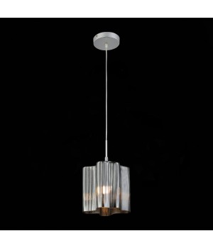 SL117.703.01 Светильник подвесной ST-Luce Серебристый/Дымчатый E27 1*60W ONDE-foto4