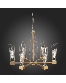 SL815.203.06 Люстра подвесная ST-Luce Матовое золото/Матовое золото, Прозрачный LED 6*8W 4000K PROGETTO-foto3