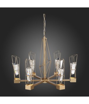 SL815.203.06 Люстра подвесная ST-Luce Матовое золото/Матовое золото, Прозрачный LED 6*8W 4000K PROGETTO-foto3