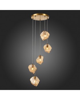 SL1175.303.05 Светильник подвесной ST-Luce латунь/янтарный E14 5*40W Portici-foto7