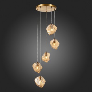 SL1175.303.05 Светильник подвесной ST-Luce латунь/янтарный E14 5*40W Portici-foto7