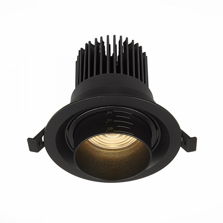 ST701.438.12 Св-к встр. Zoom Черный LED 1*12W 3000K 960Lm Ra90 15°-60° IP20 D115xH95 170-240V ST701