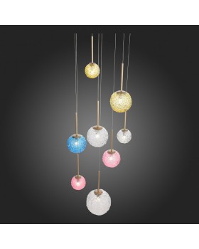 SL1152.253.08 Светильник подвесной ST-Luce Золотистый/Разноцветный G9 8*5W ARCOBALINO-foto6
