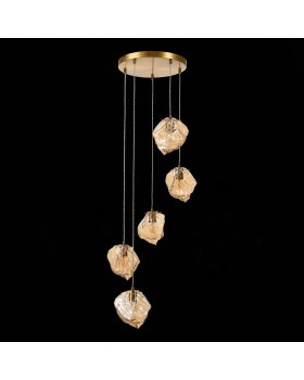 SL1175.303.05 Светильник подвесной ST-Luce латунь/янтарный E14 5*40W Portici-foto5