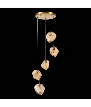 SL1175.303.05 Светильник подвесной ST-Luce латунь/янтарный E14 5*40W Portici-foto5