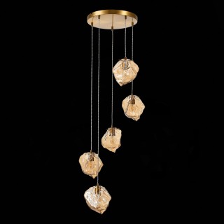 SL1175.303.05 Светильник подвесной ST-Luce латунь/янтарный E14 5*40W Portici-foto5