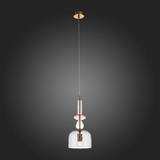 SL1147.403.01 Светильник подвесной ST-Luce Золотистый/Дымчатый E27 1*60W ILLUVIO-foto7