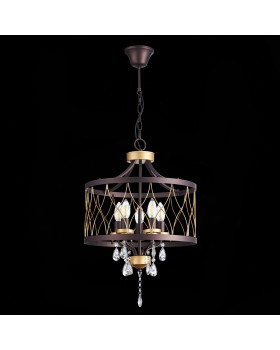 SL789.423.05 Люстра подвесная ST-Luce Темный кофе, Золото/Темный кофе, Золото, Прозрачный E14 5*60W GRASSО-foto8