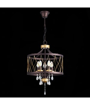 SL789.423.05 Люстра подвесная ST-Luce Темный кофе, Золото/Темный кофе, Золото, Прозрачный E14 5*60W GRASSО-foto8