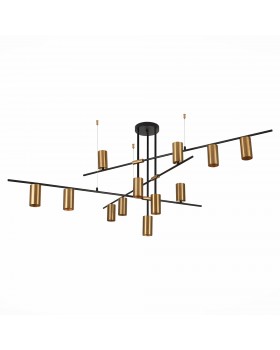 SL1206.402.12 Светильник потолочный ST-Luce Черный/Латунь GU10 12*7W SORMANO-foto2