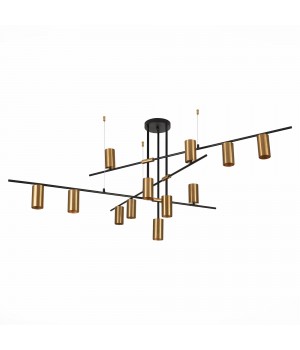 SL1206.402.12 Светильник потолочный ST-Luce Черный/Латунь GU10 12*7W SORMANO-foto2