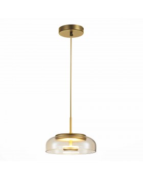 SL6002.203.01 Подвес ST-Luce Золотистый/Янтарный LED 1*7W 4000K LAZIO